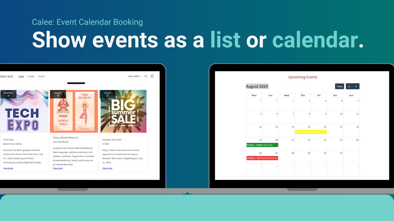 Show events as a list of Calendar