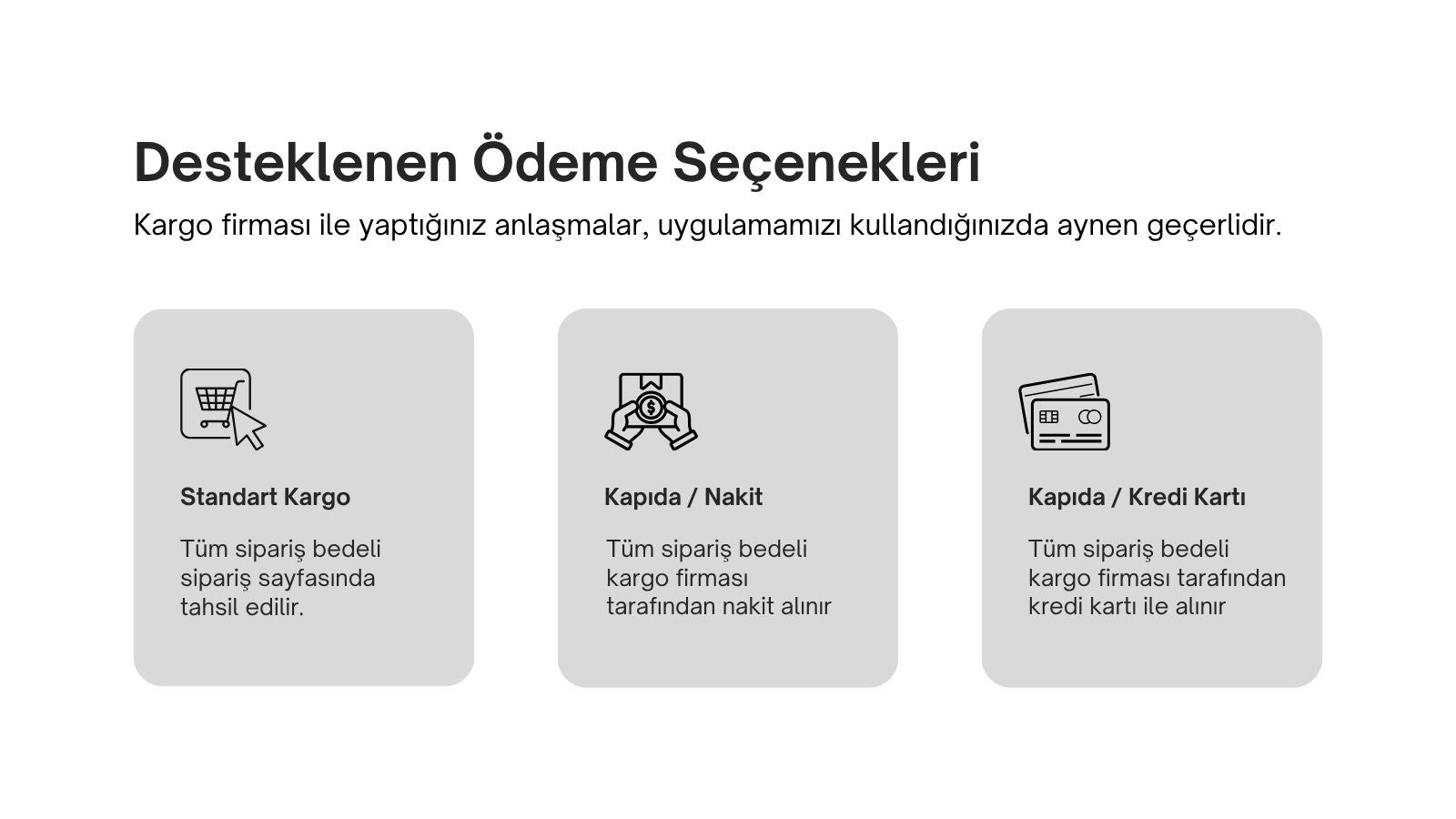 Kargo Ödeme Seçenekleri