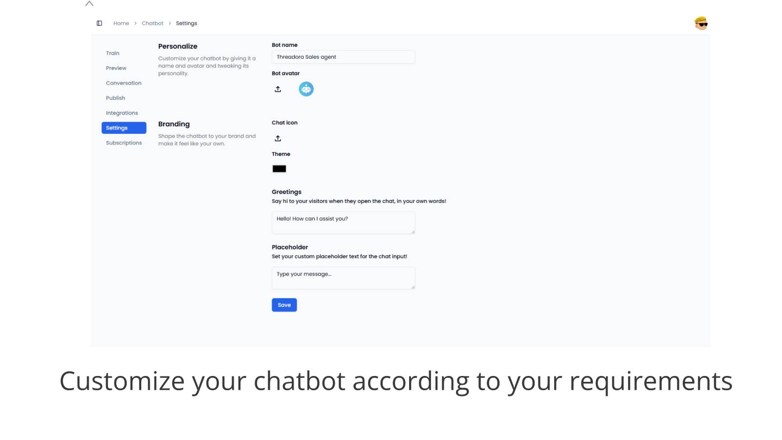 Customize your chatbot