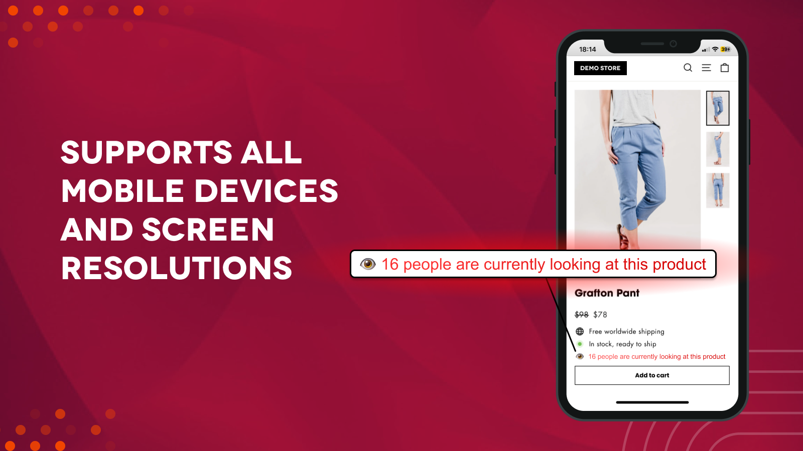 The app supports all mobile devices and screen resolutions