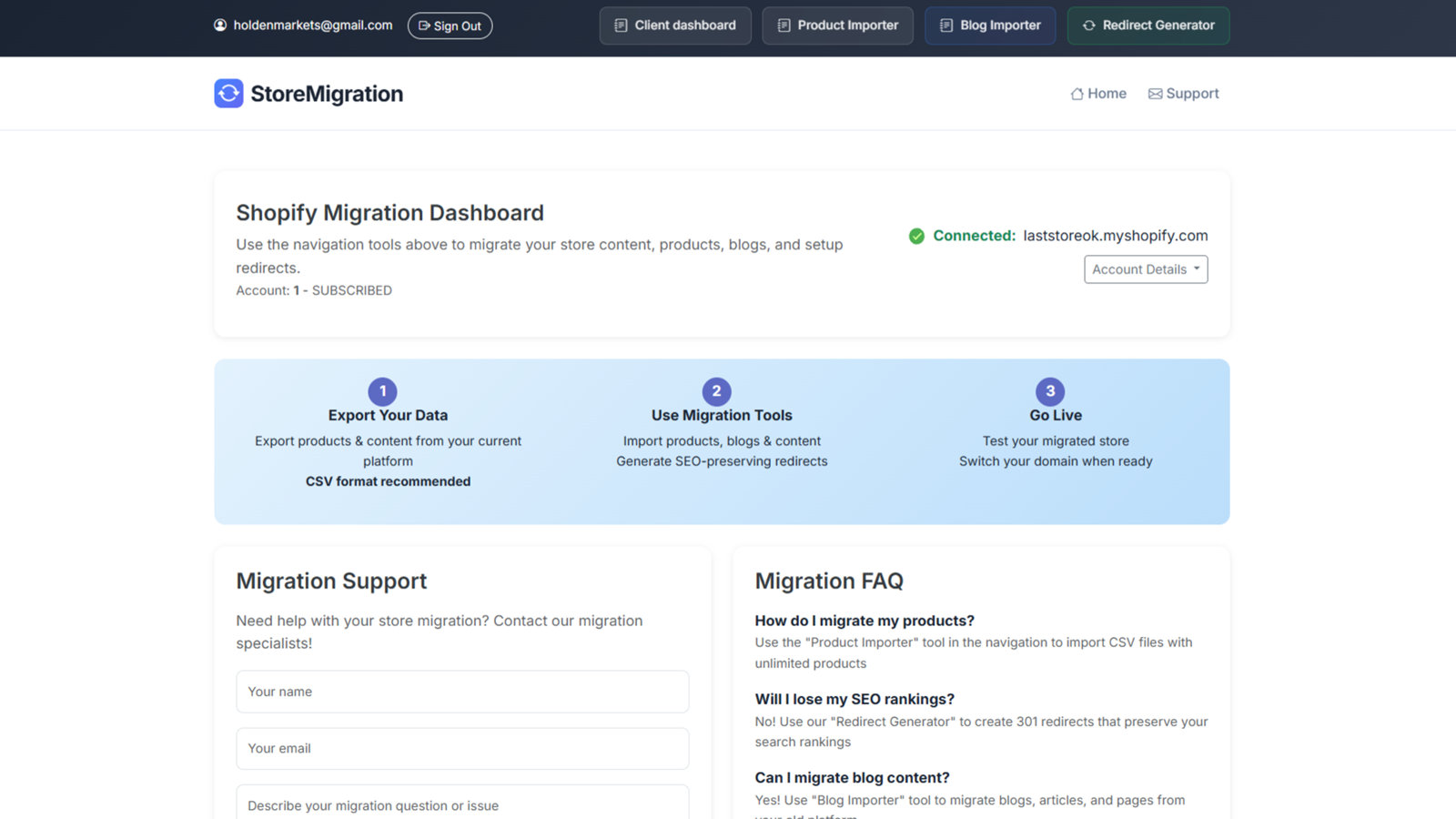 Store Migration tools and guides