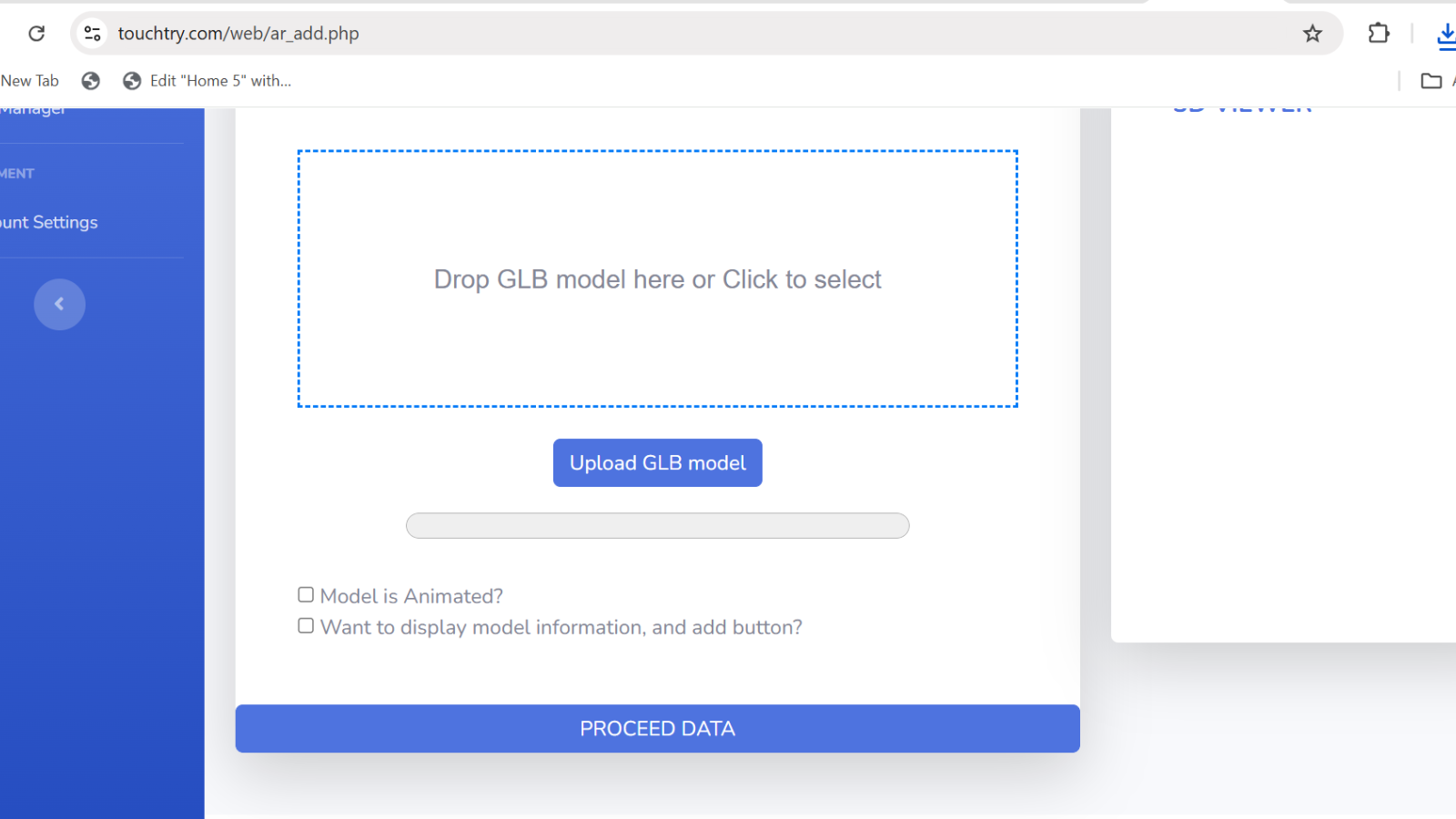 Upload confirmation with file details and Generate AR Link