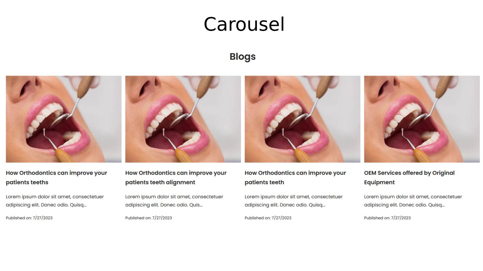 Frontend display | Blogify - Carousel View