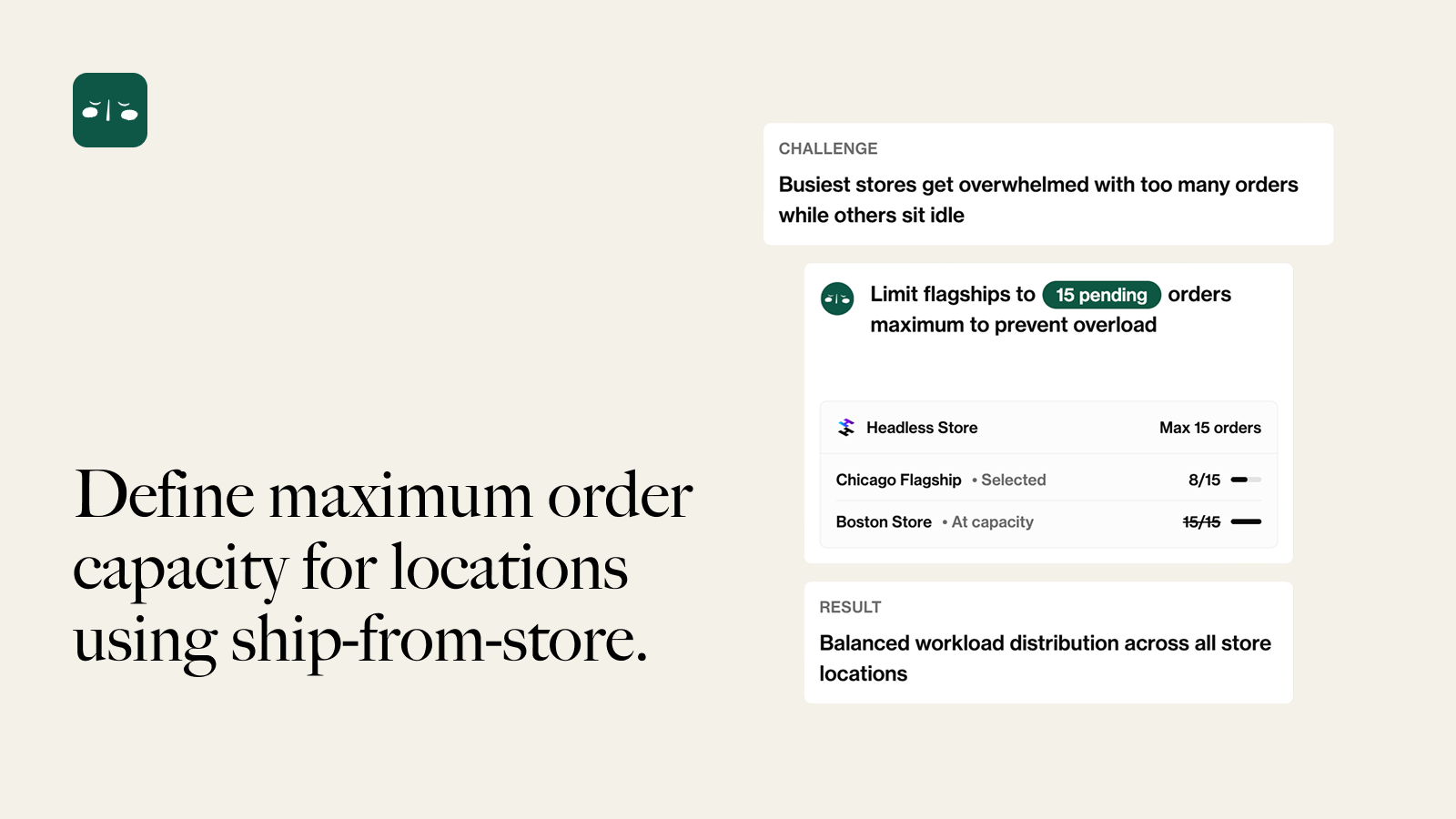 Define maximum capacity for locations using ship-from-store