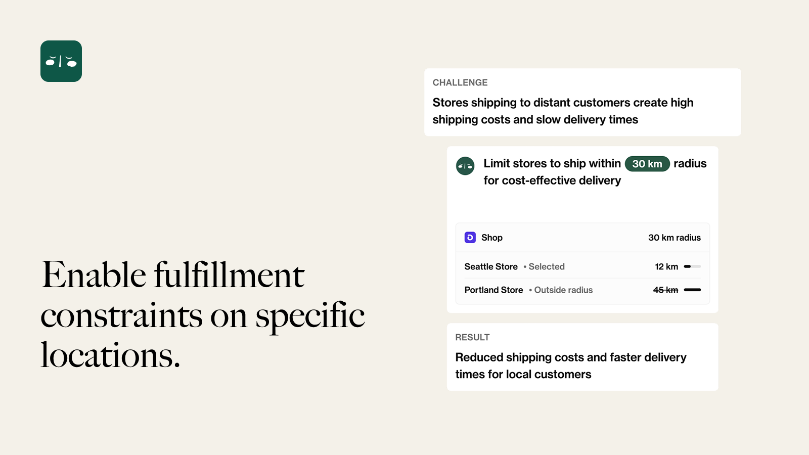 Enable fulfillment constraints on specific locations.
