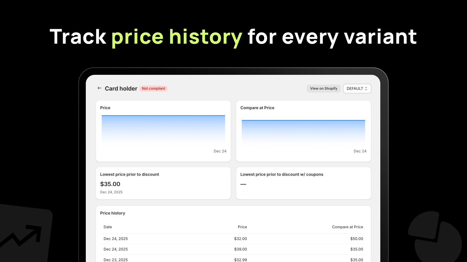 Track price history for every variant