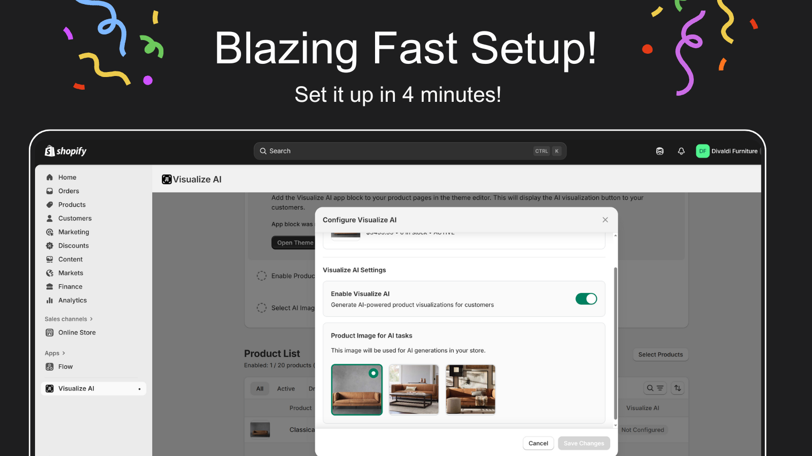 Set it up in only 4 minutes!