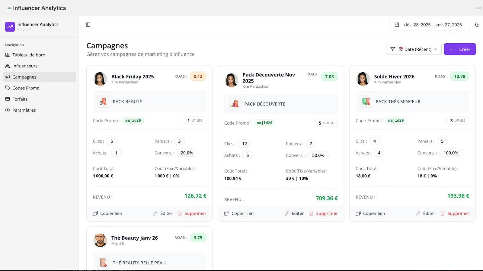 Campagnes Influenceurs et UGC