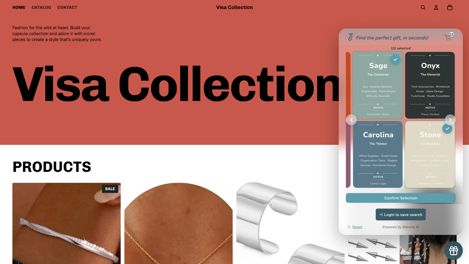Gimmie AI Shopping Assistant Profile Curation with Color Theory