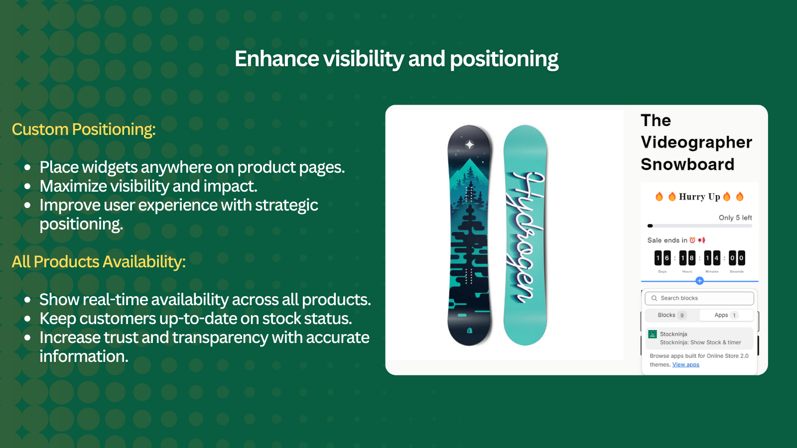 Stockninja custom positing and all products availability image