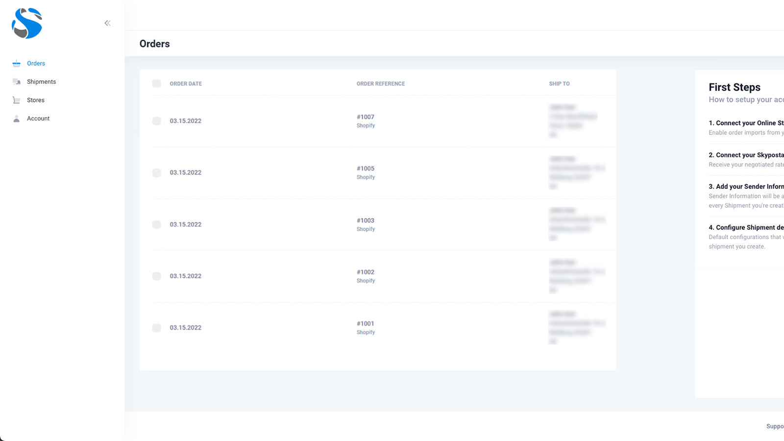 Order Dashboard to Print Shipping Labels