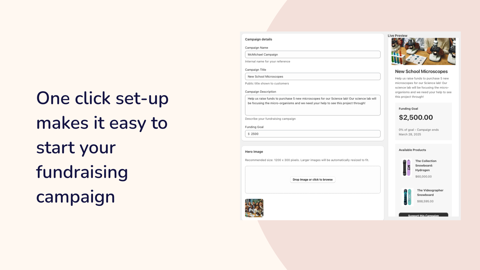 easily set up campaigns