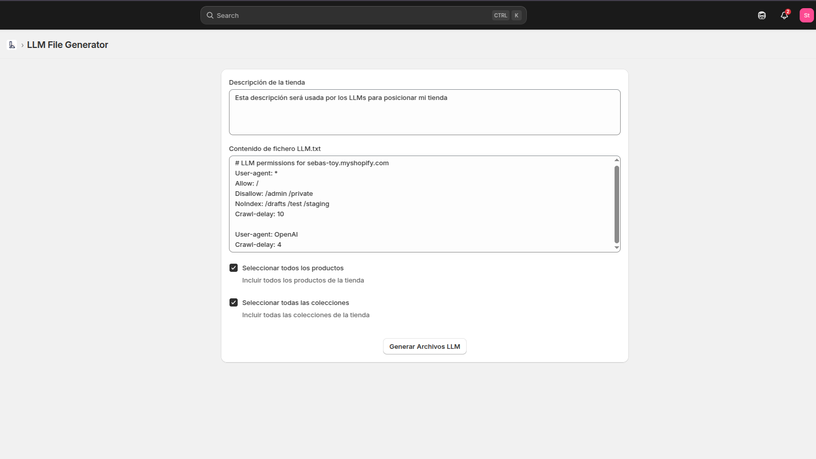 LLMs.txt Generator - Descripción y contenido de LLMs