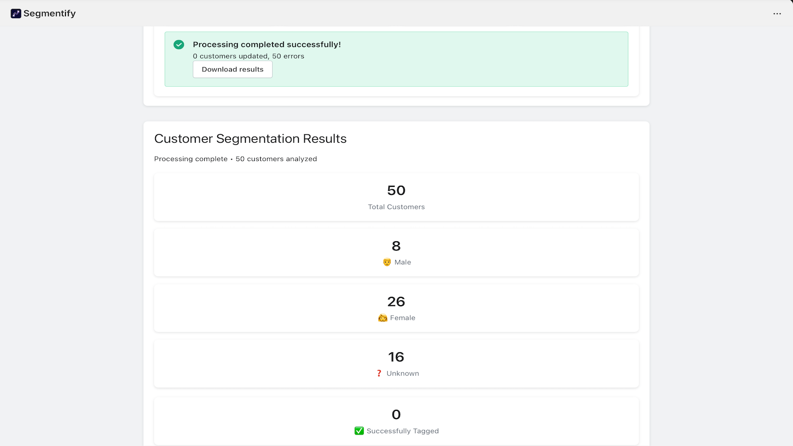 Download a detailed results 📊