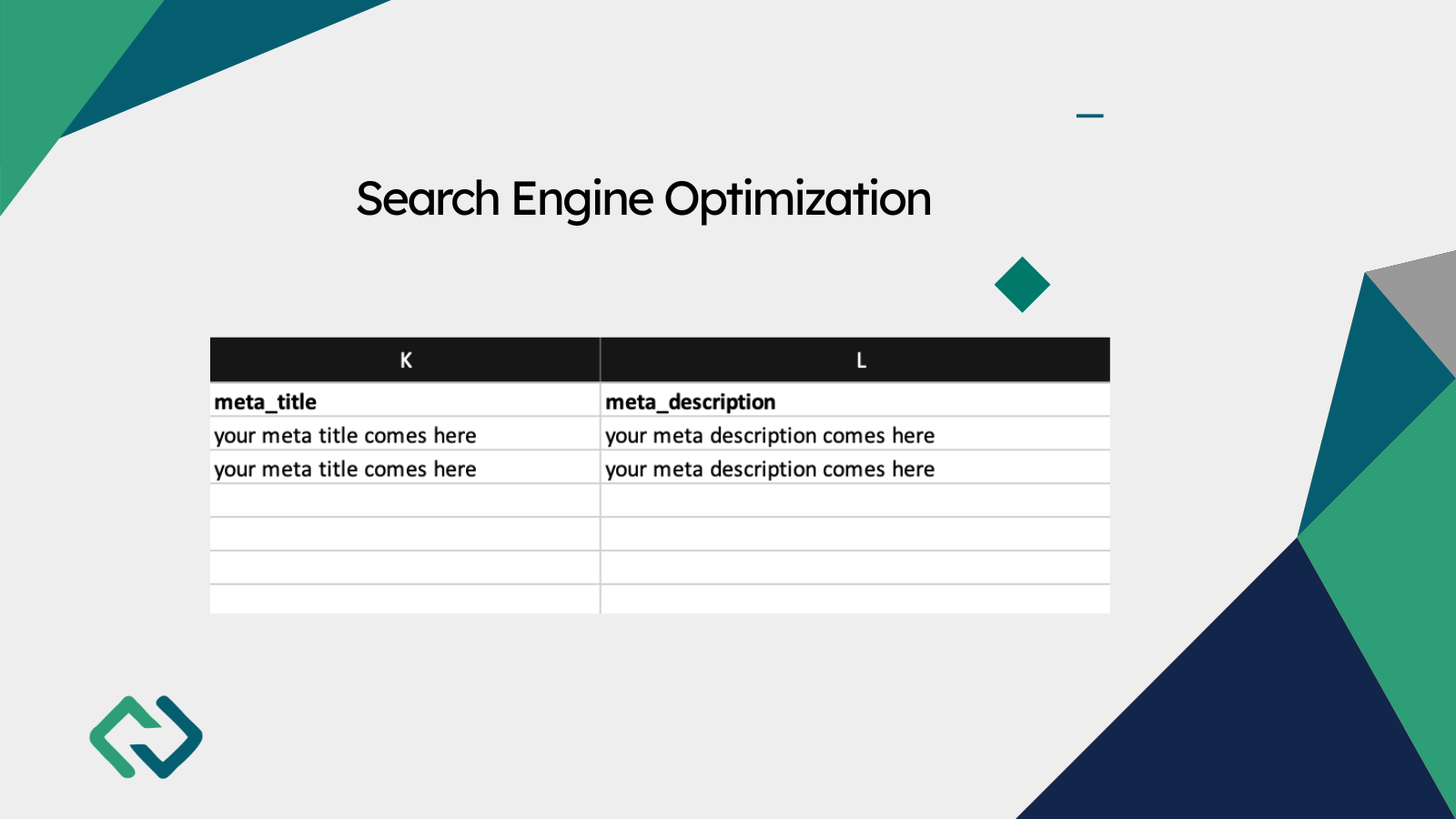 SEO meta title and description management in Shopify