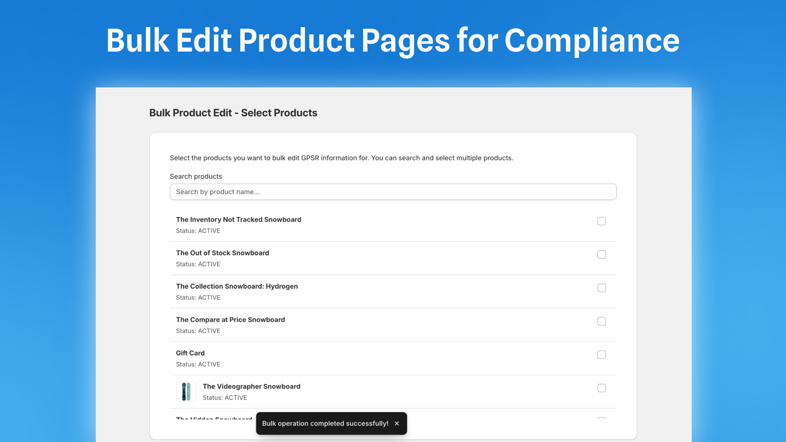 EU GPSR bulk edit product pages 