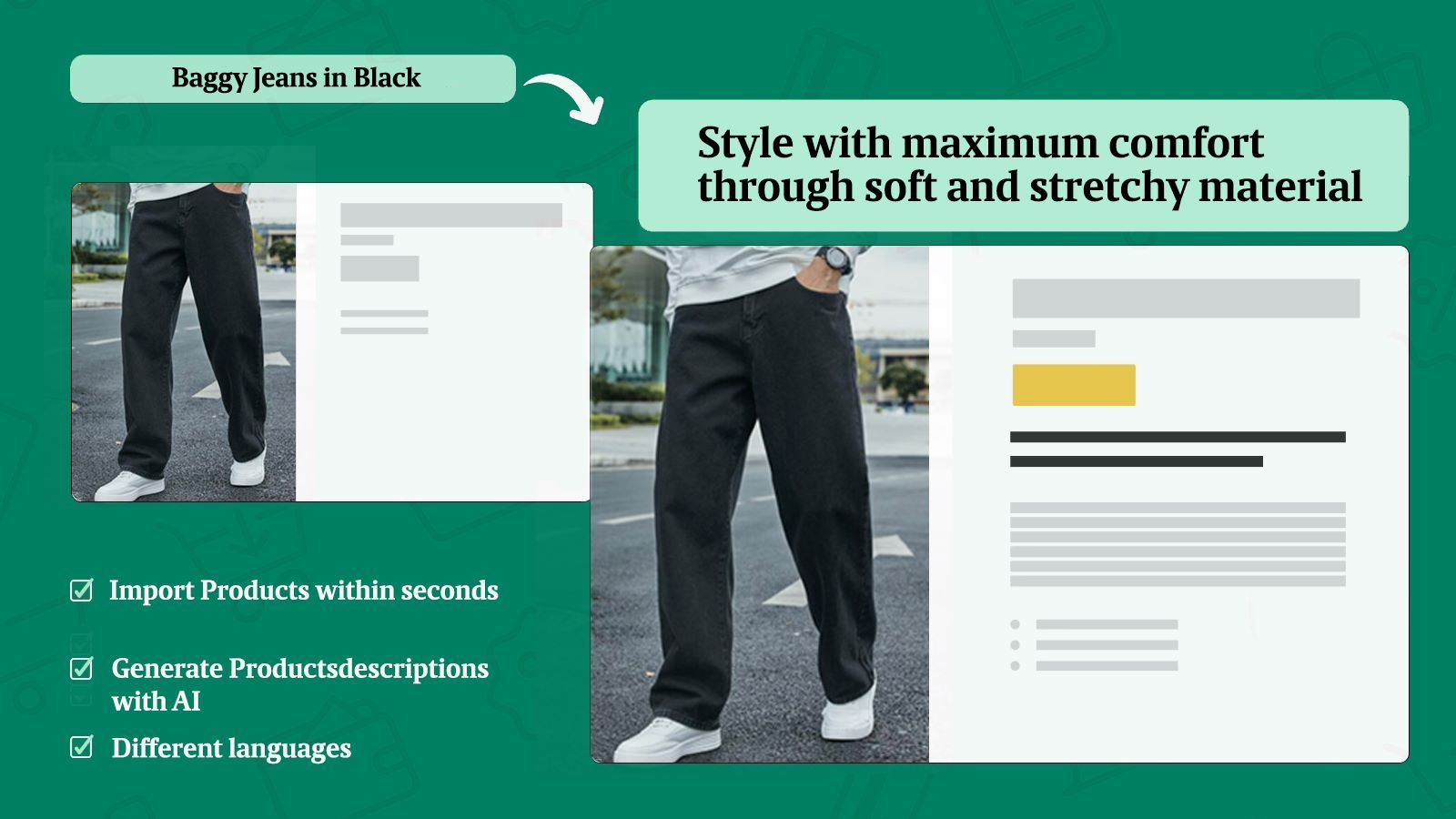 Generate unique product descriptions through AI 