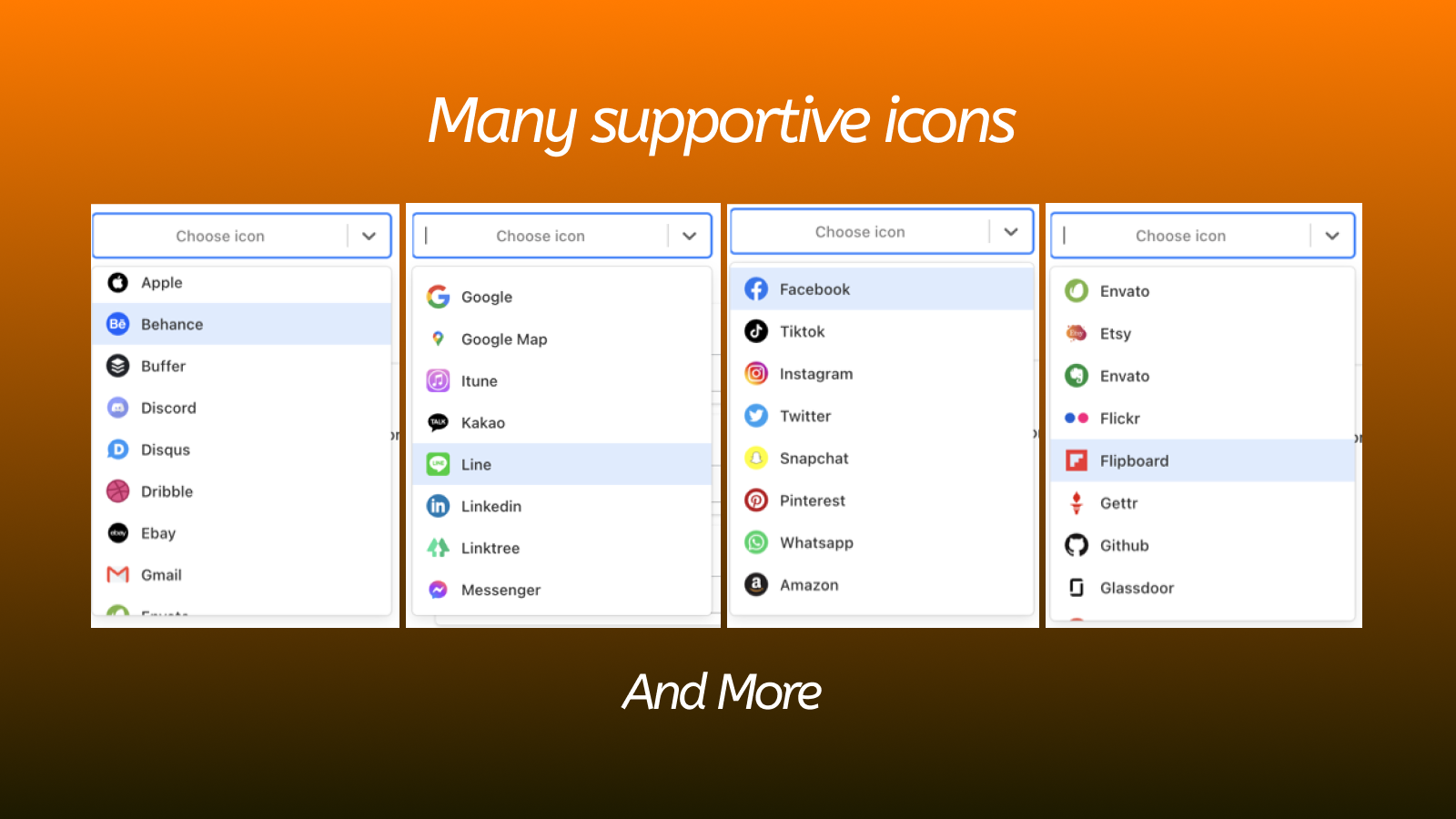 many supportive icons