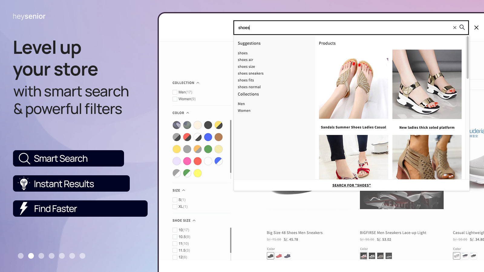 instant search, smart search, searchanise, search bar, search
