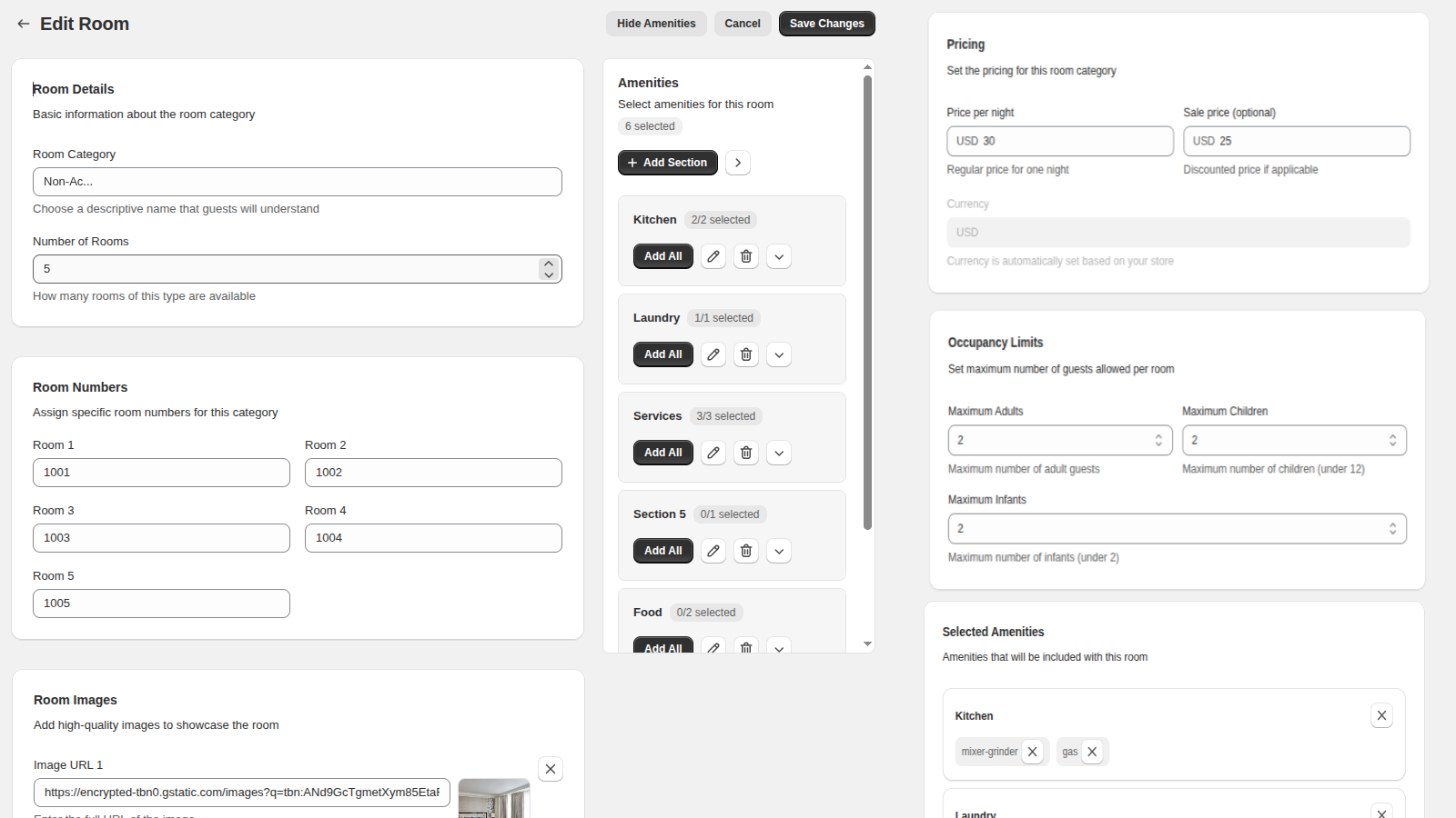 Add Multiple Room Categories with Unlimited Facilities