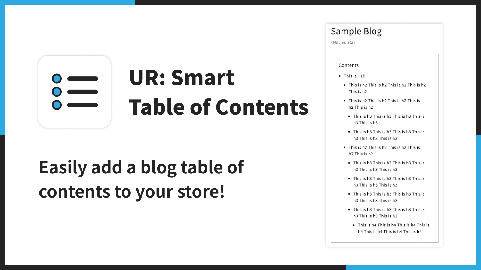 UR: Smart Table of Contents