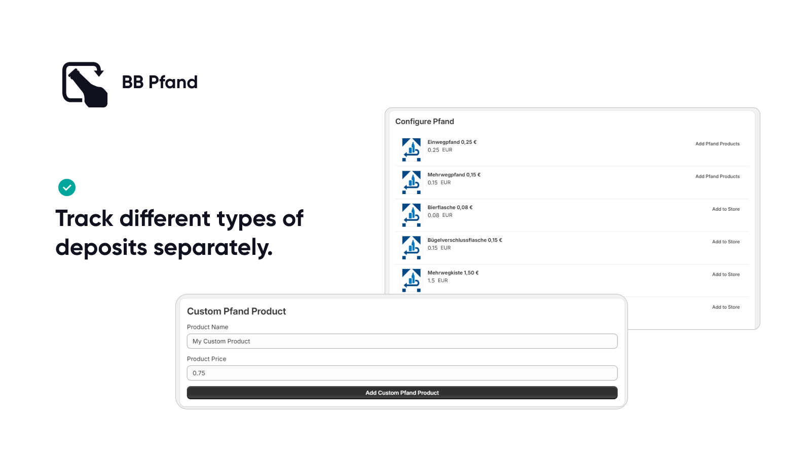 Track different types of deposits separatly.