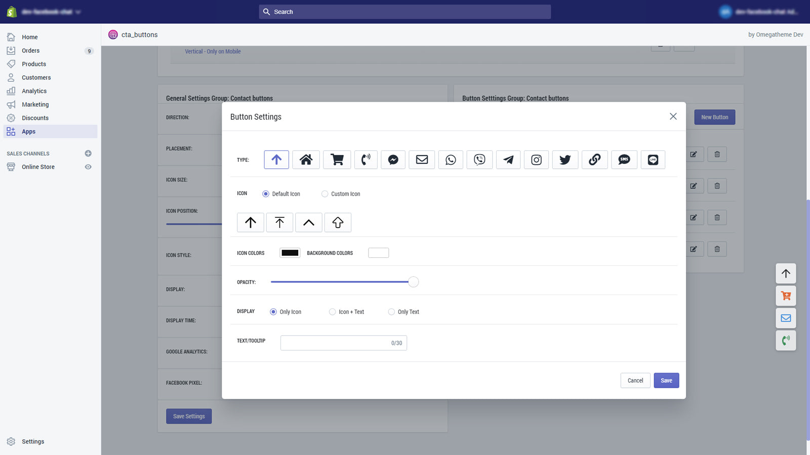 Floatify - CTA, Social Buttons: General Settings. 