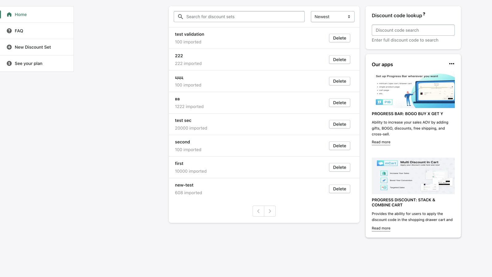 Bulk discount code generator