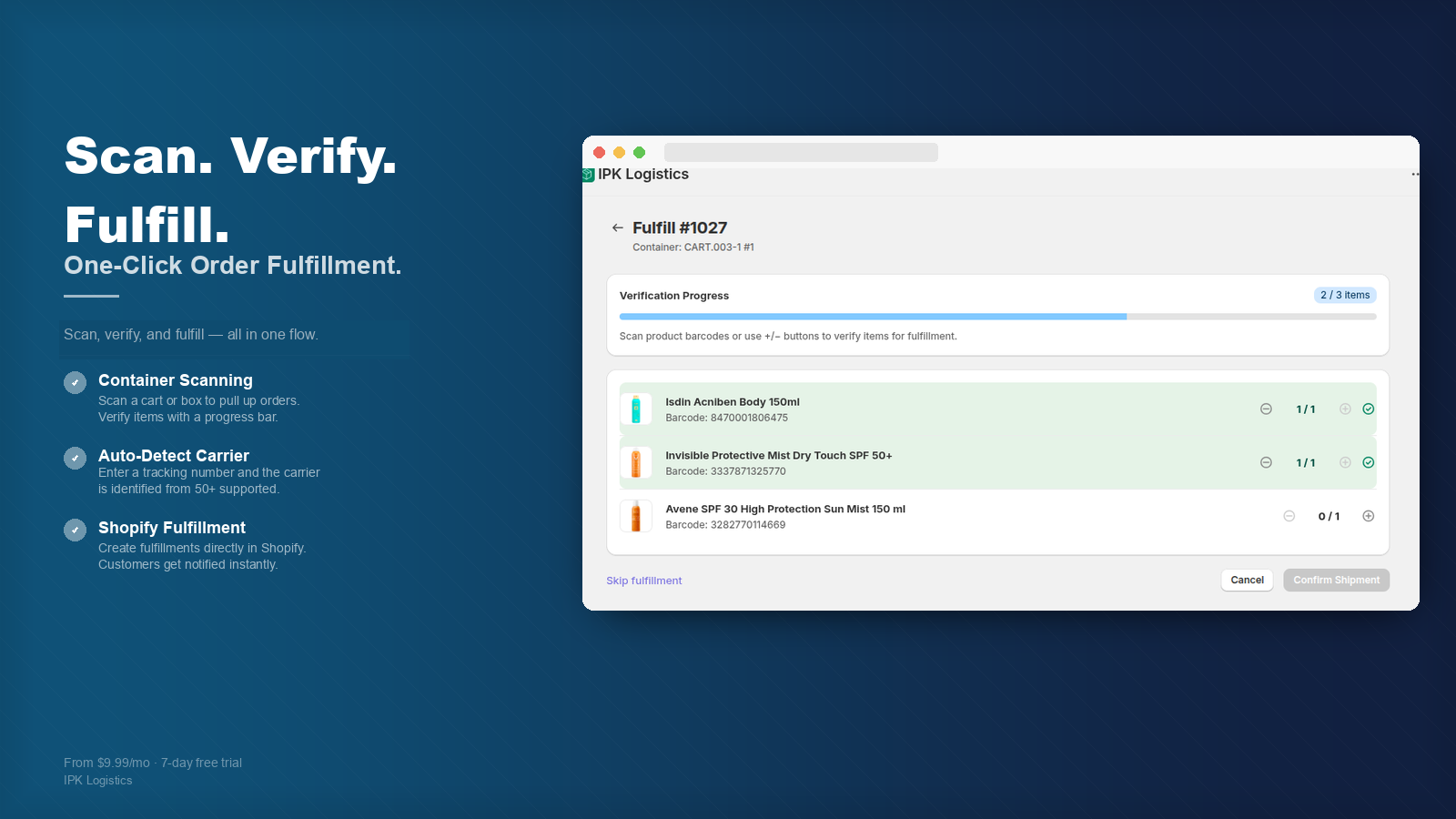 IPK Logistics Fulfillment View