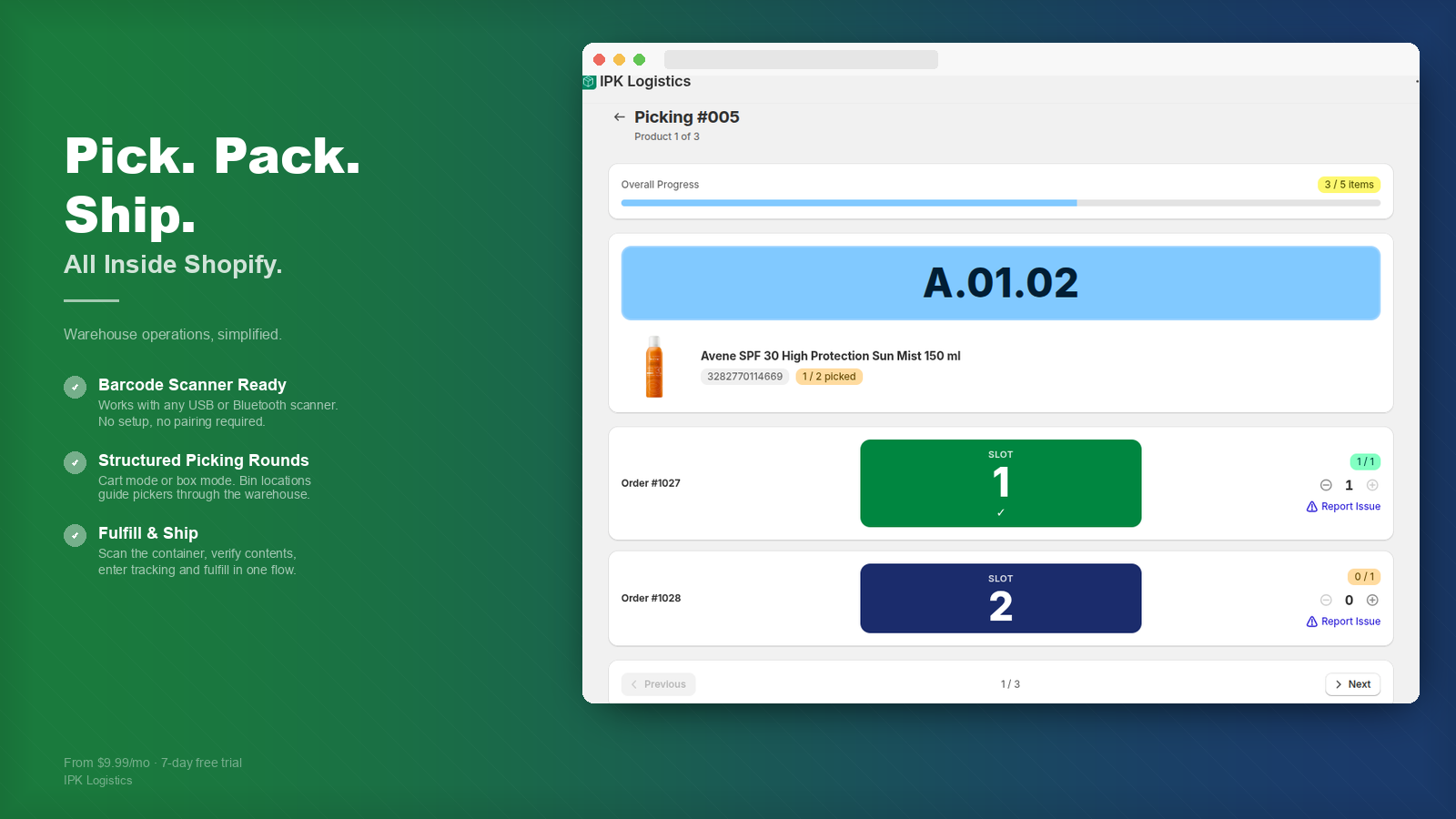 IPK Logistics Picking View