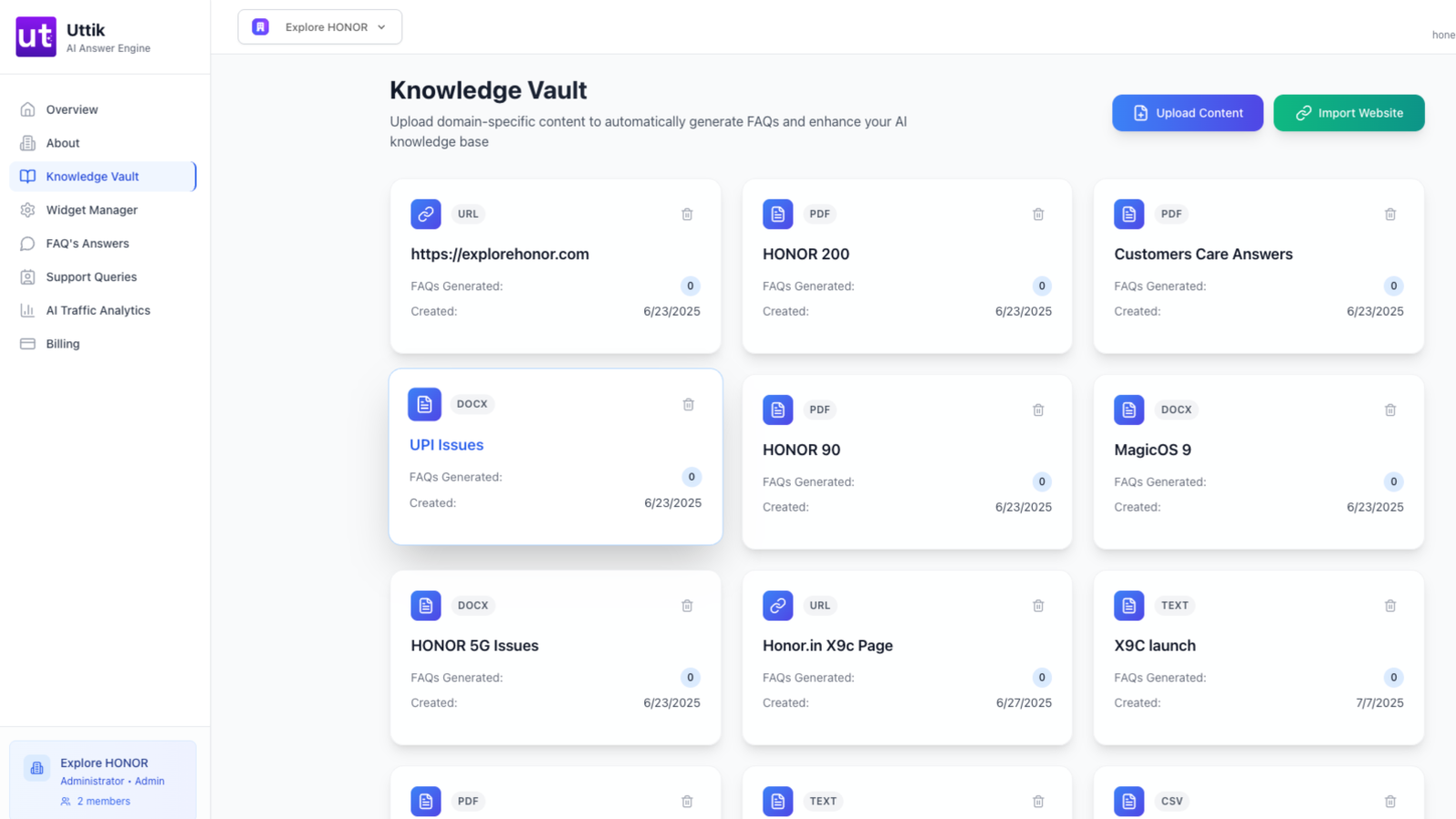 Knowledge Vault Management