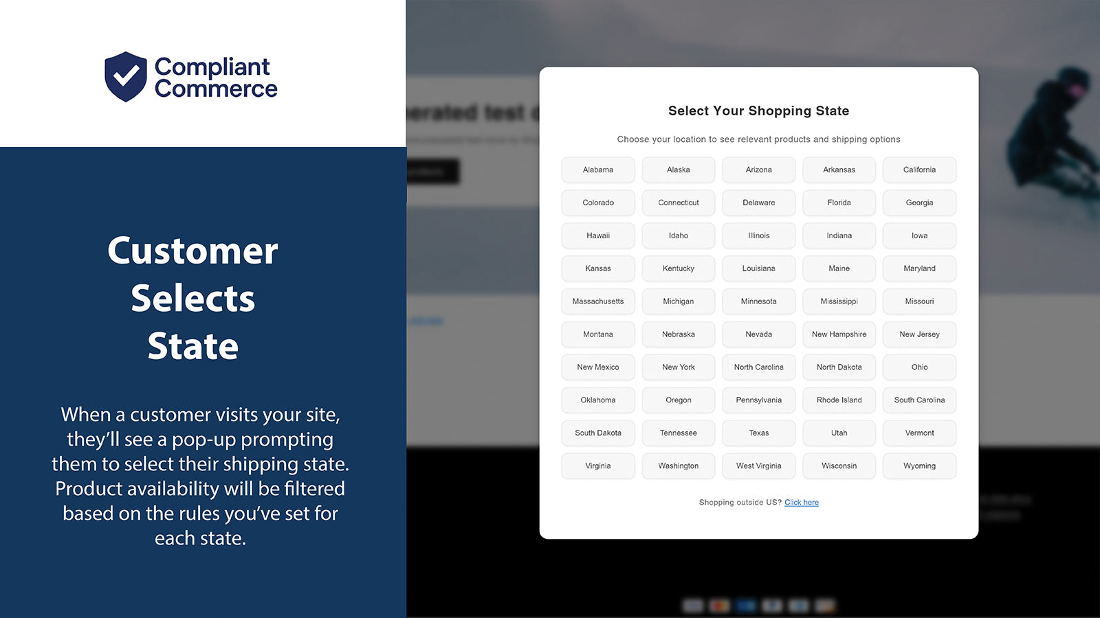 Customer Selects State on Site Visist