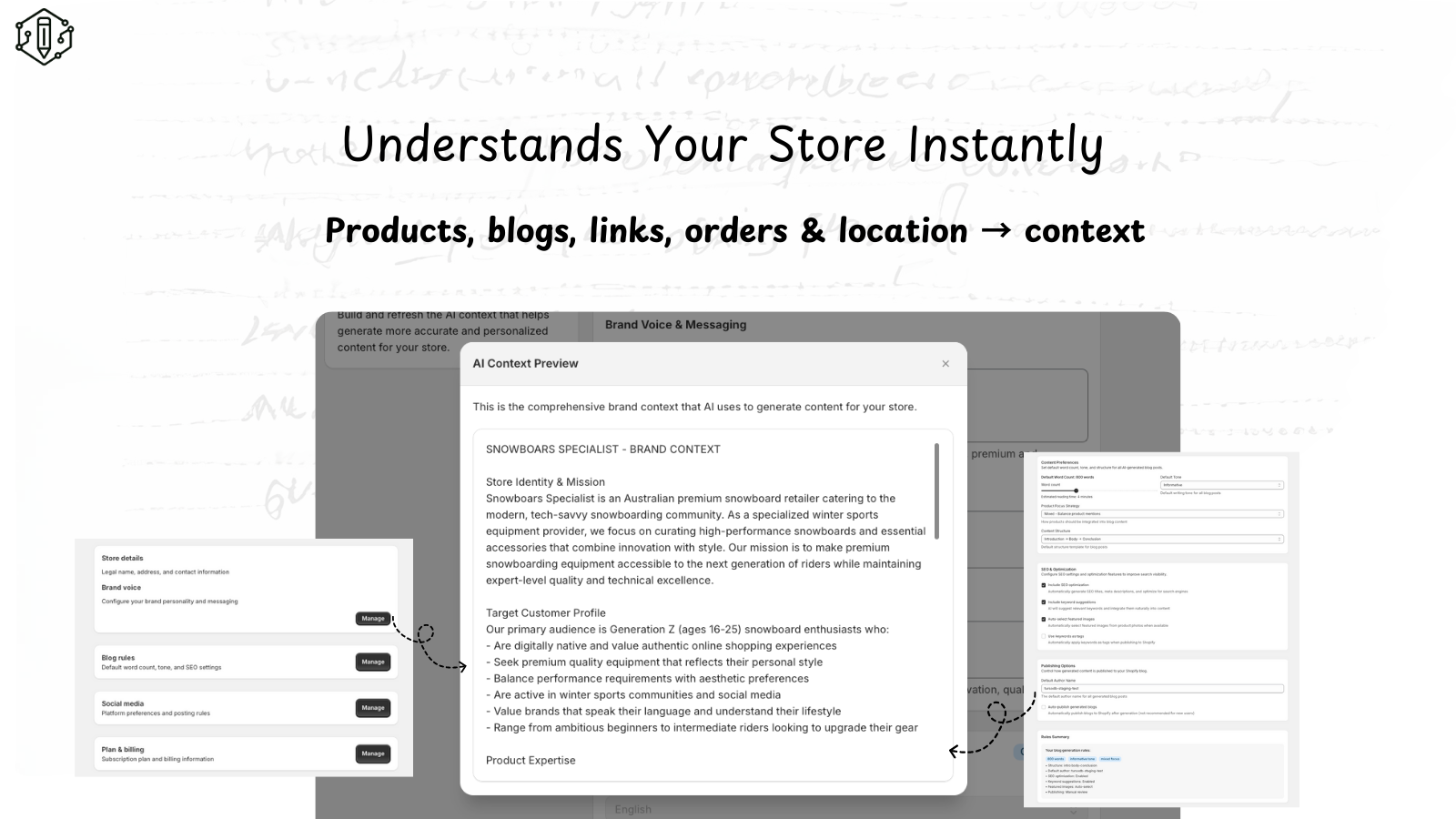 understands your store and builds AI context