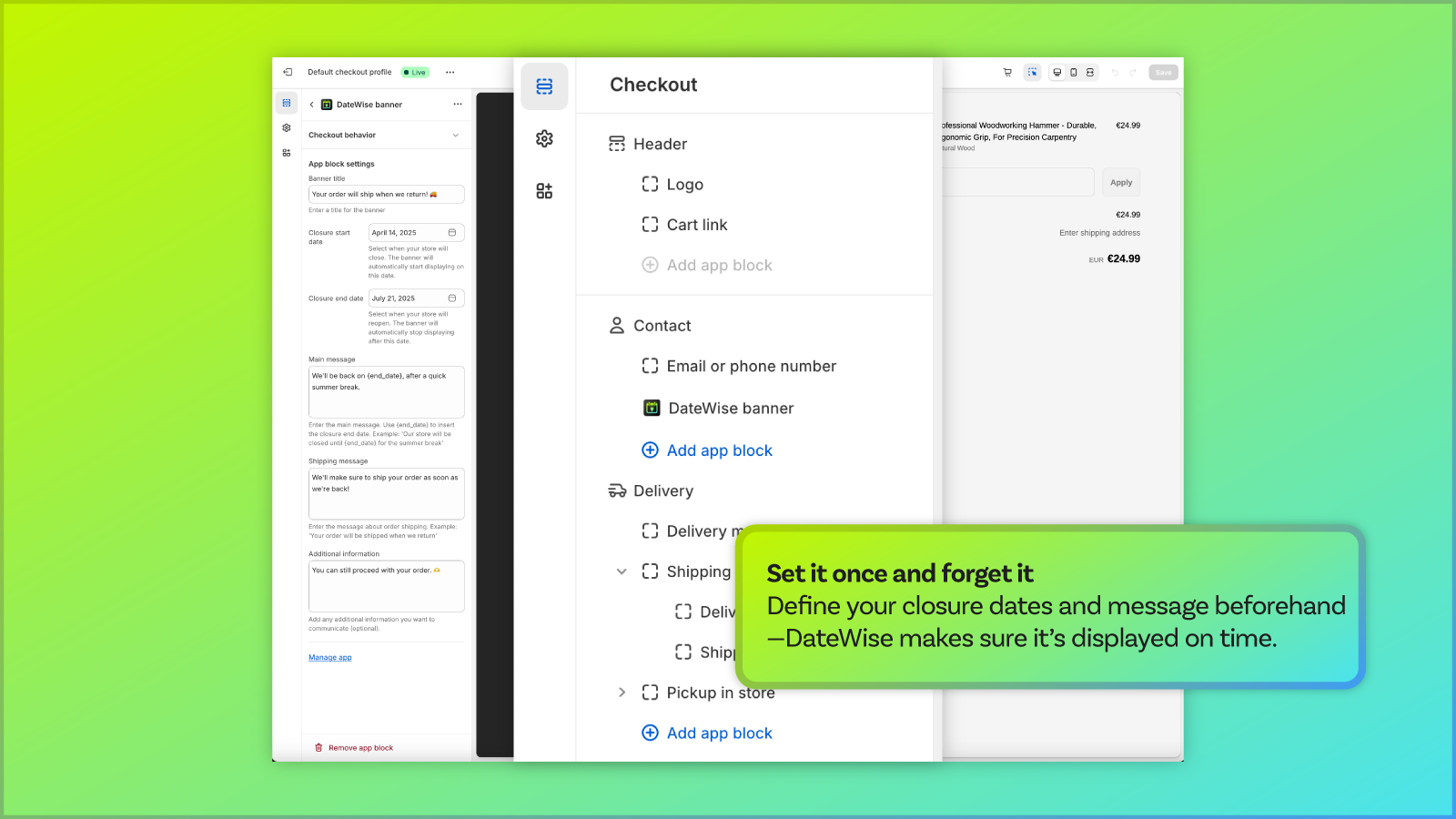 DateWise - Set it once and forget it