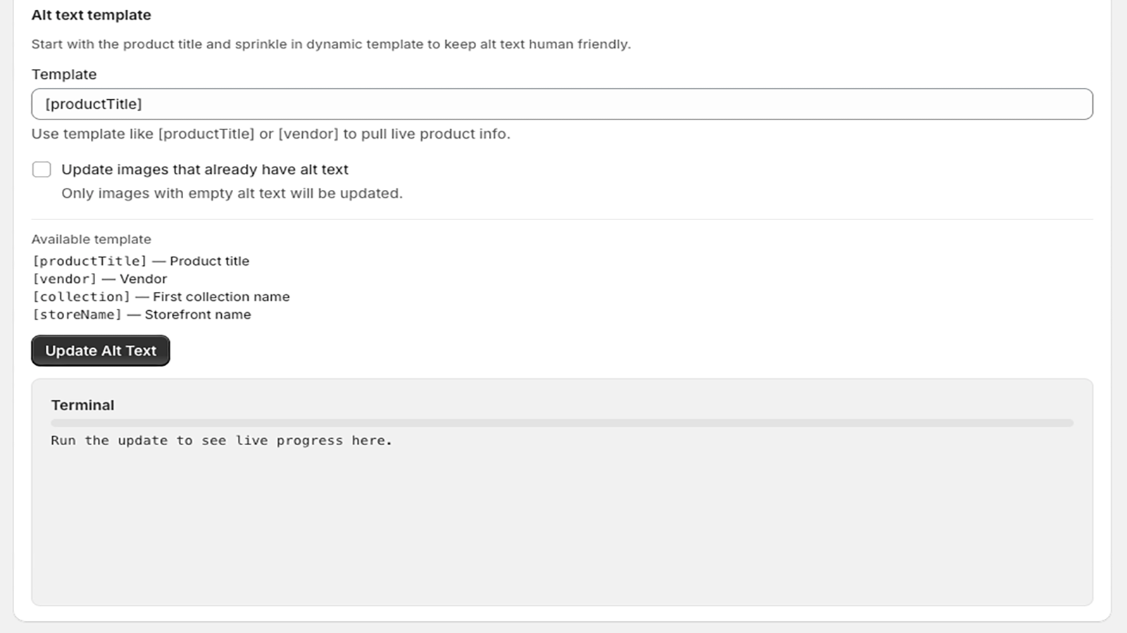Bulk Alt Tag Optimizer