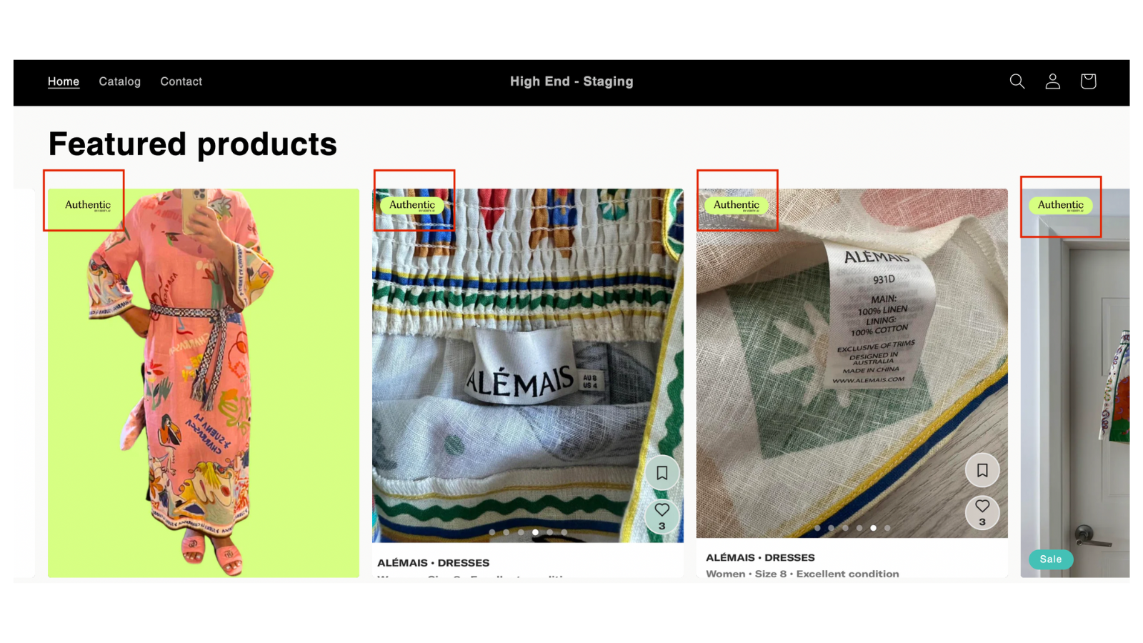 An Authentic tag will display to customers