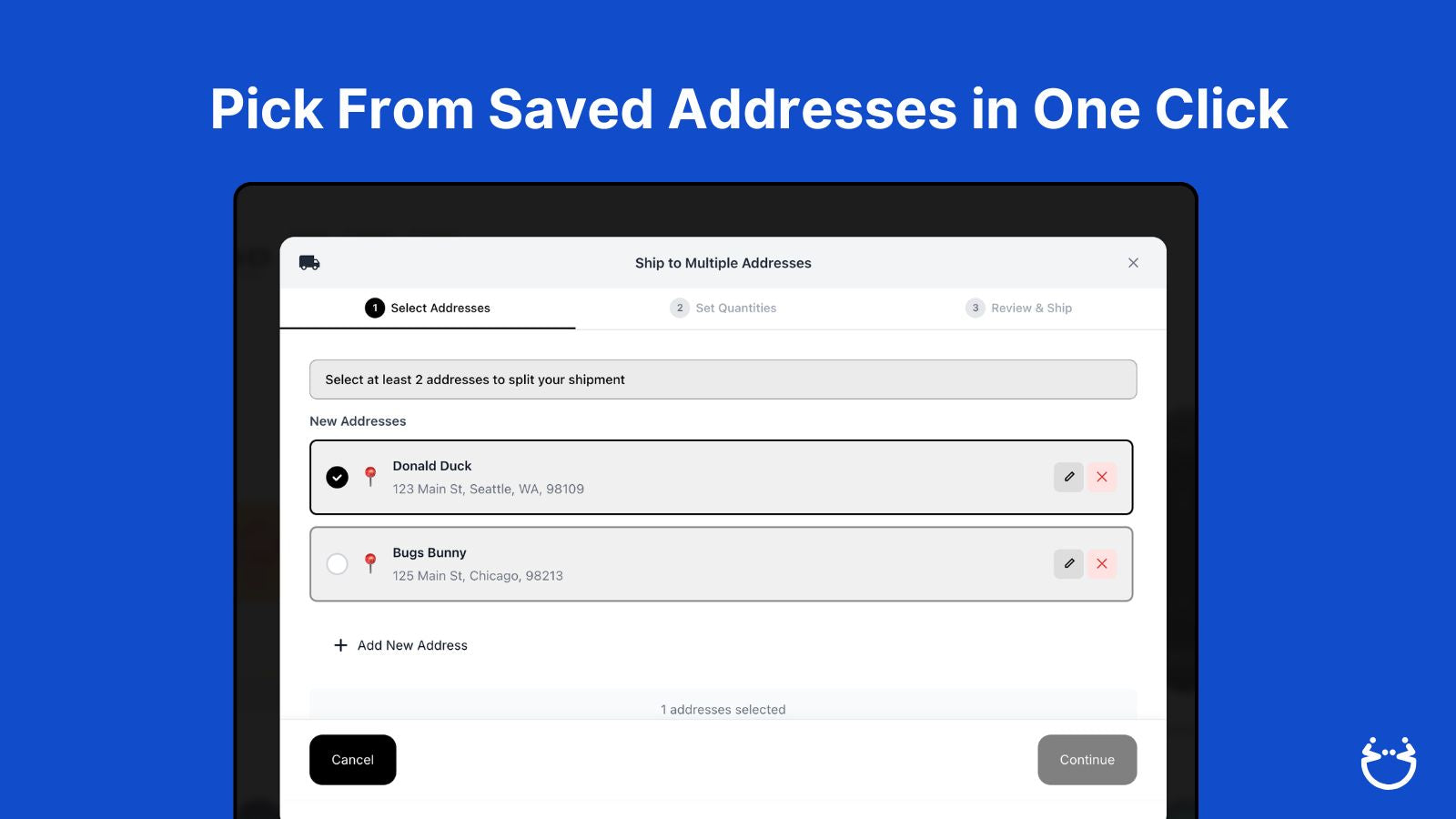 multi address shipping checkout