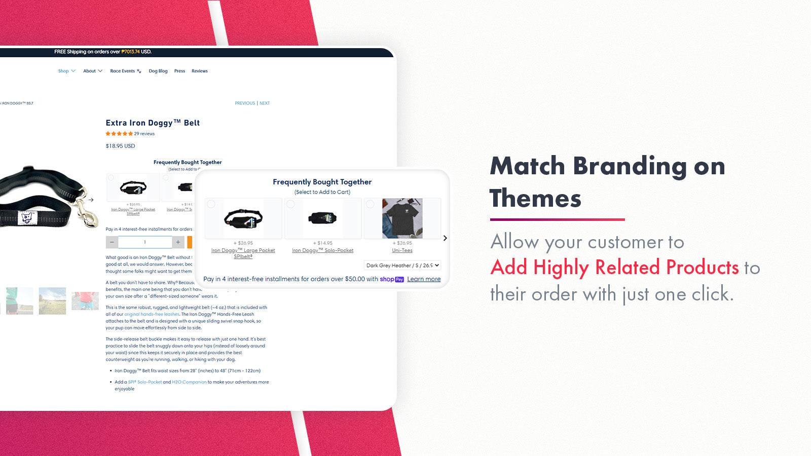 Frequently Bought Together • One Click Upsell &amp; Cross Sell