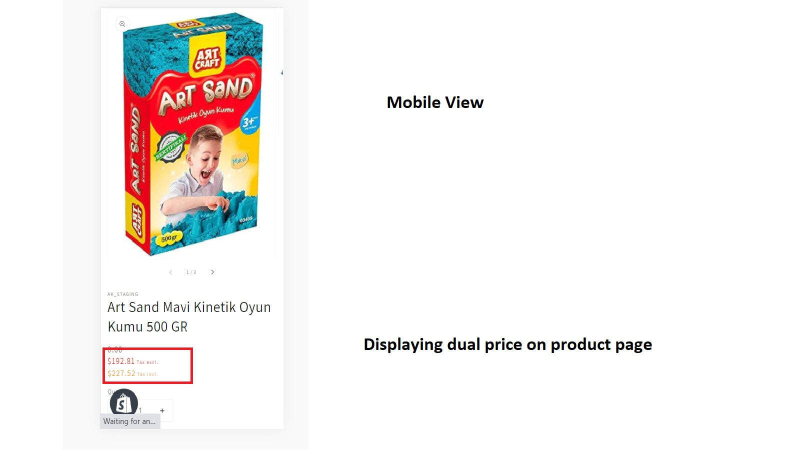 mobile view product page
