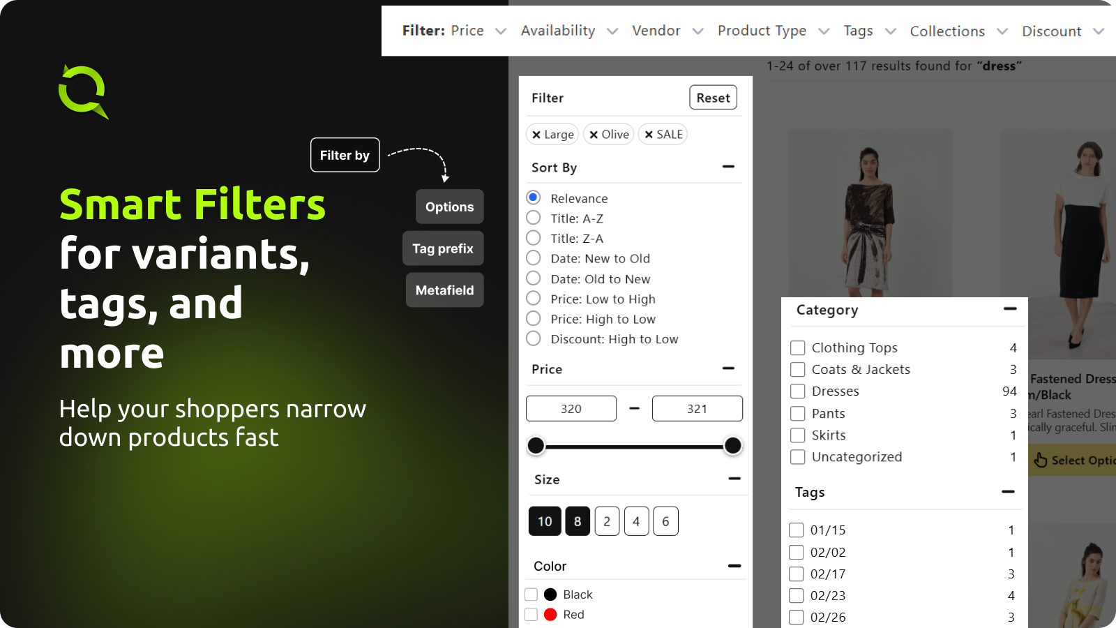 Smart Filter for variants, tags and more