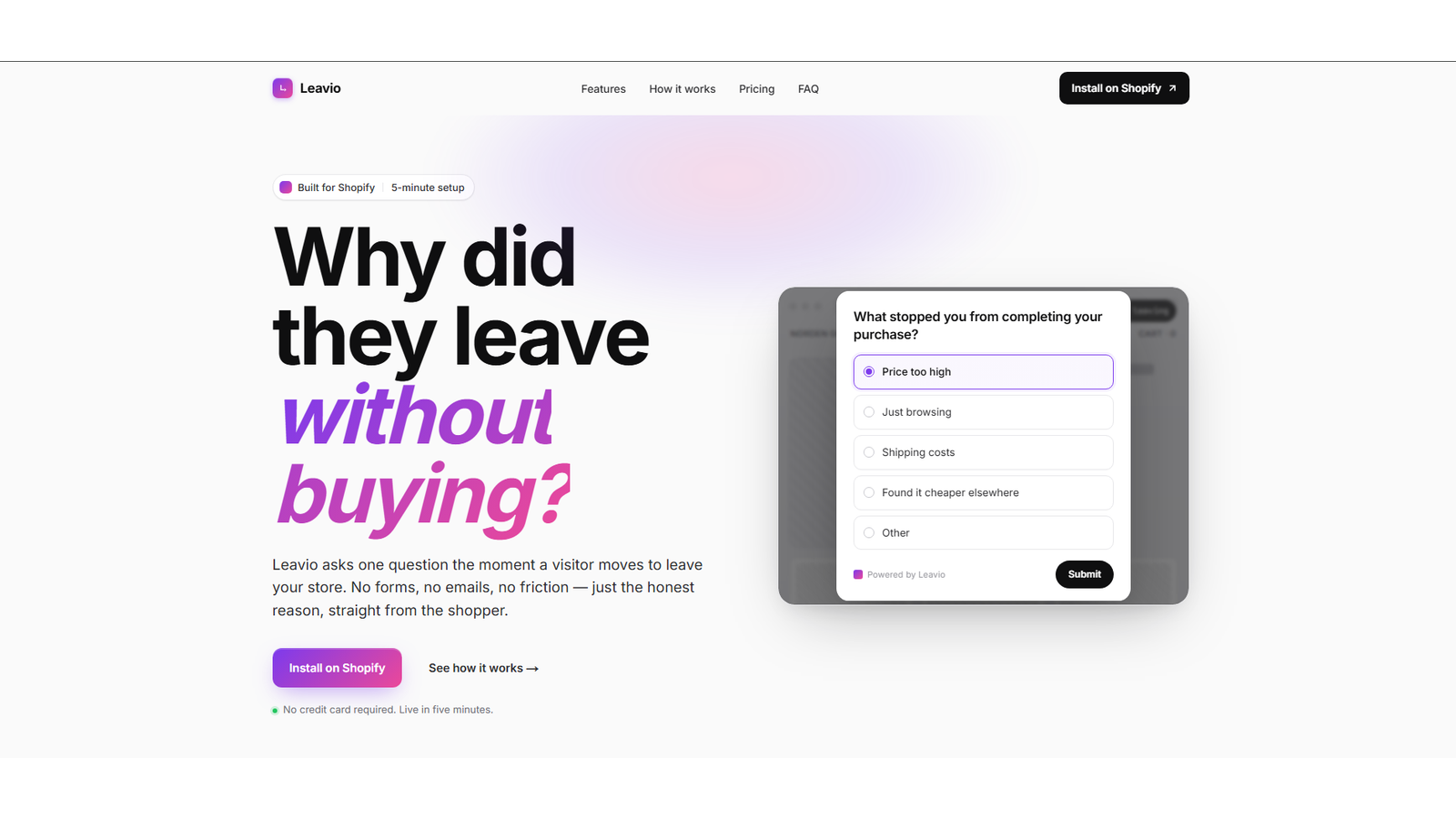 Ask one question the moment shoppers move to leave your store.