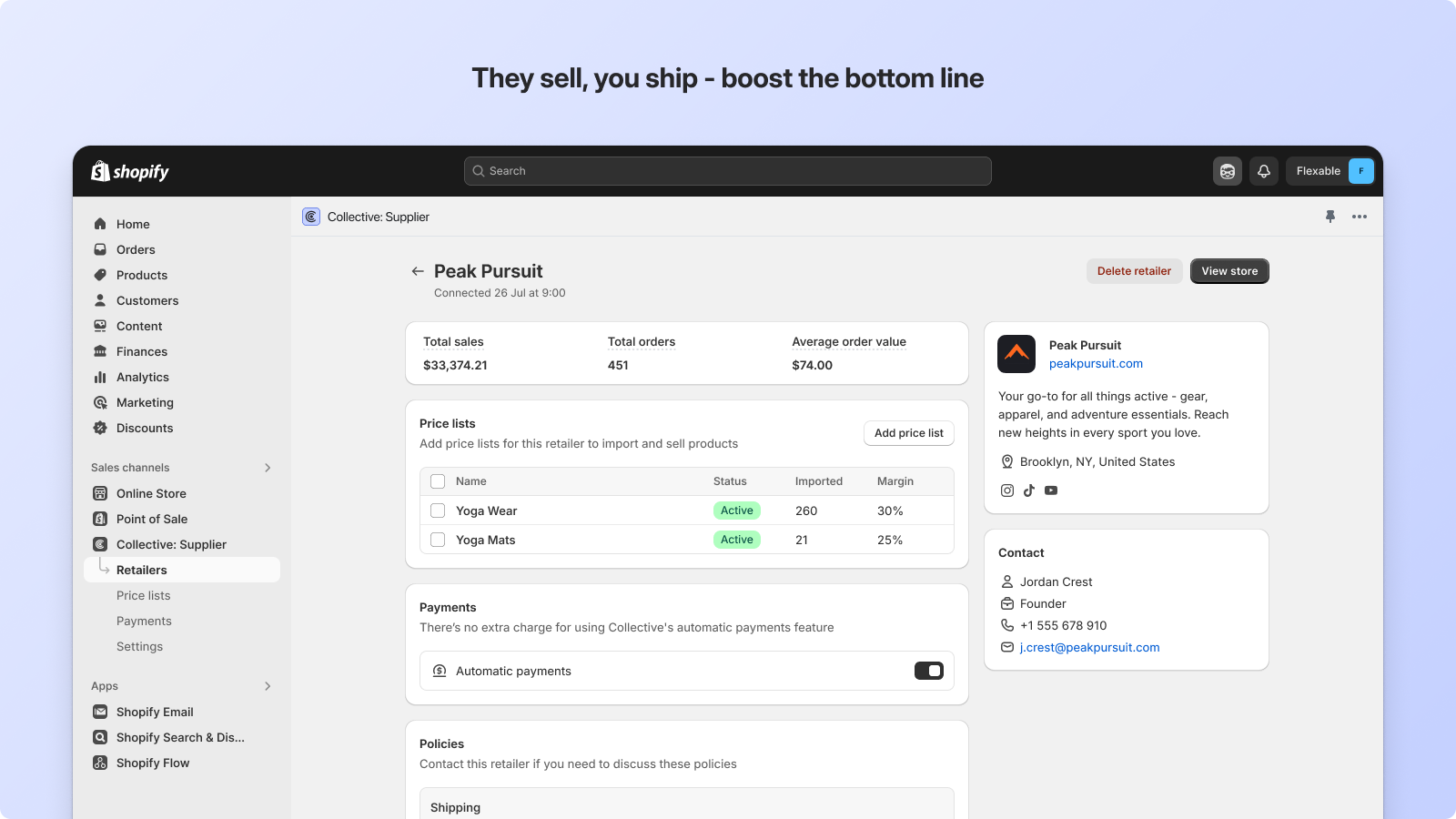 They sell, you ship – boost the bottom line