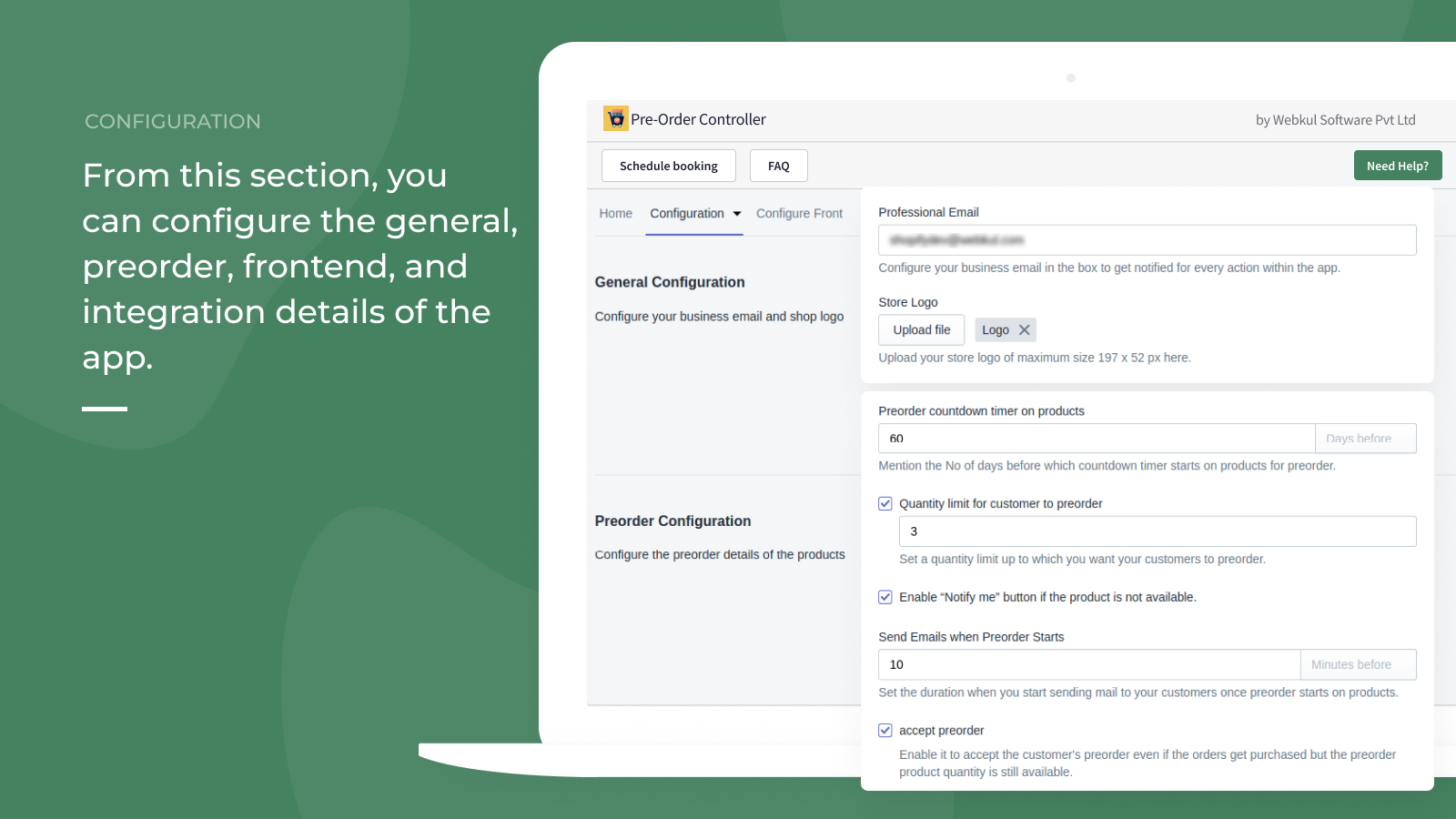 pre order configuration