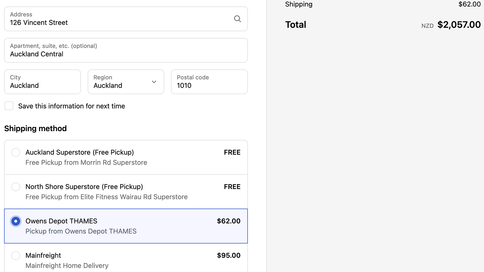 Delivery & Pickup Options Presented Based on Distance
