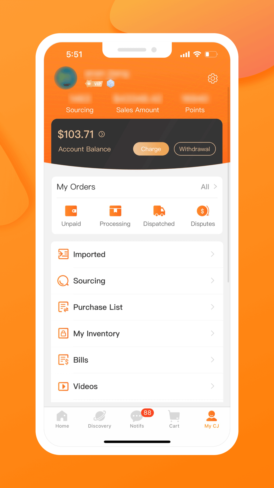 Convenient order&amp;capital management in 'My CJ'.