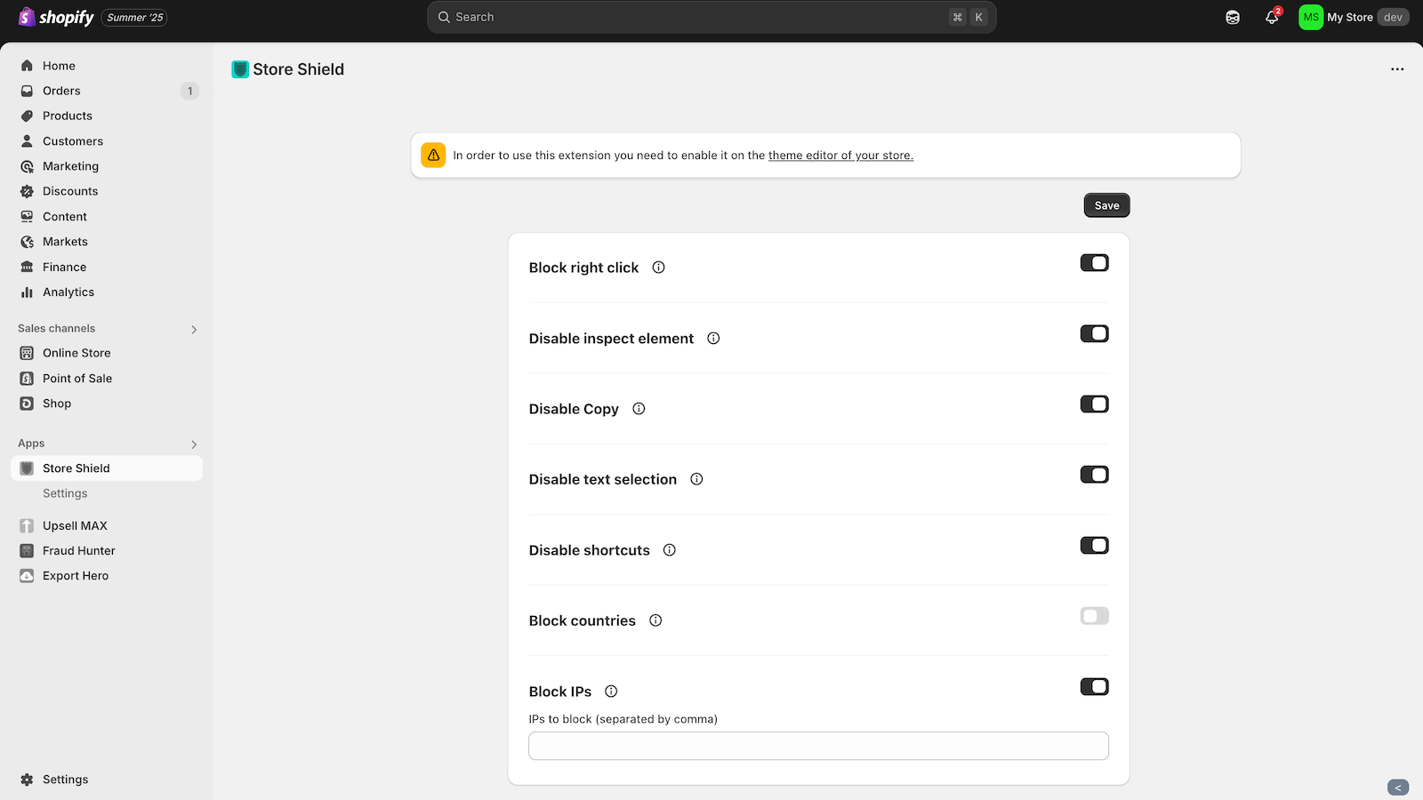 Block users based on their IP