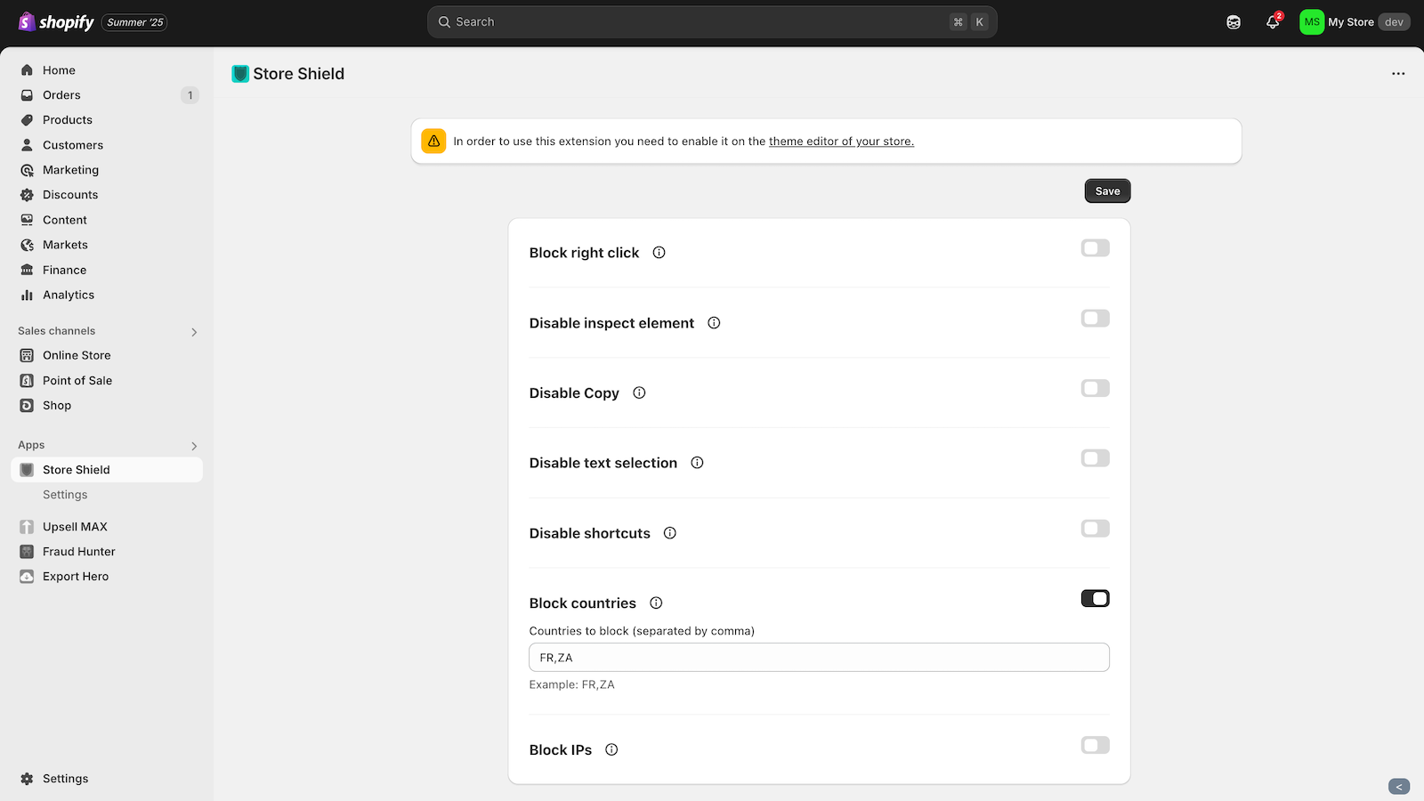 Block users based on their country of origin