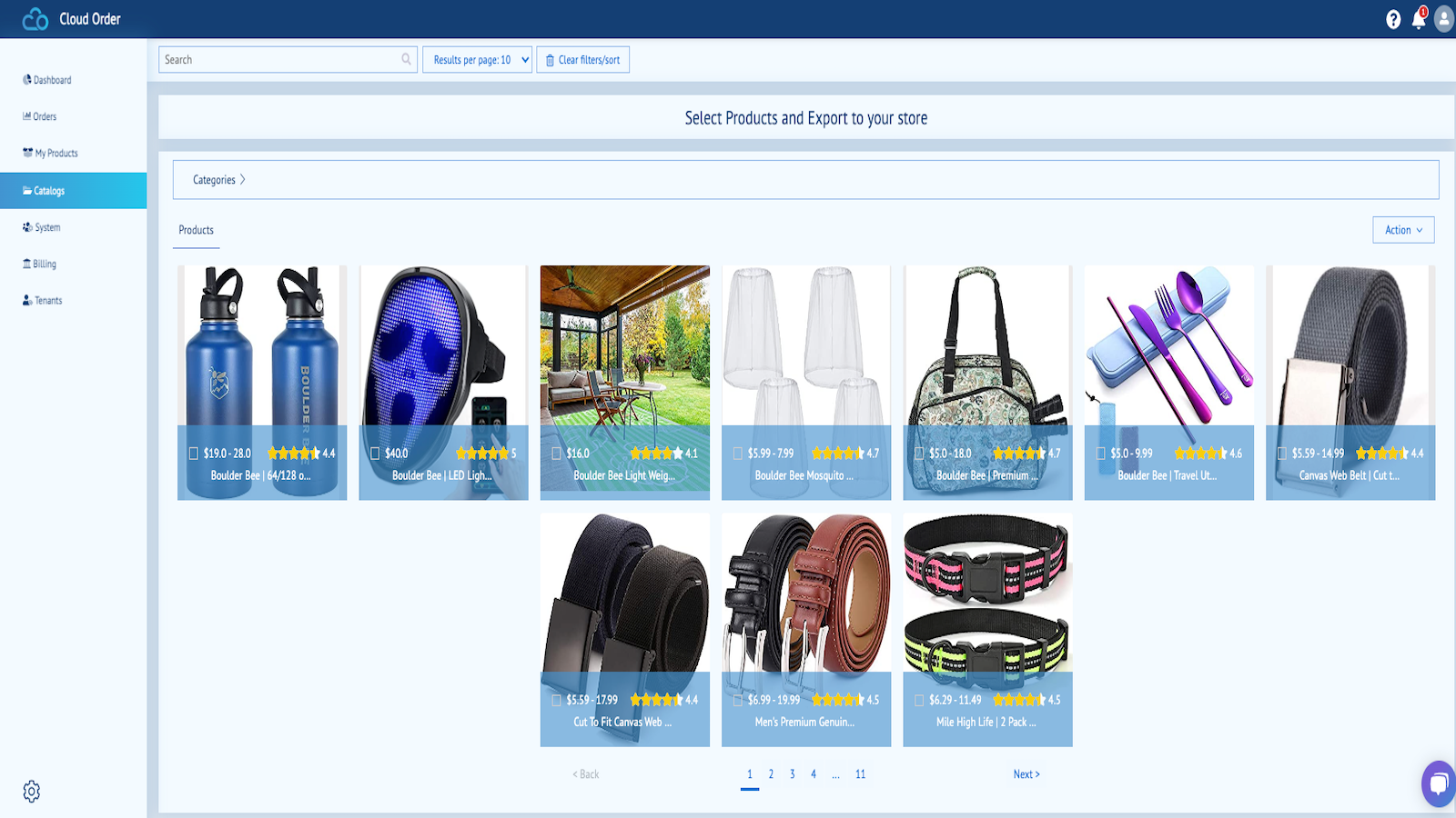 Select Products from Our Catalog