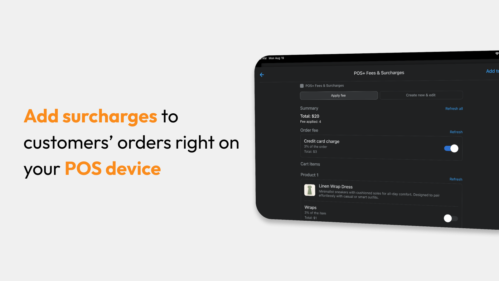Apply checkout surcharges like card fees in Shopify POS