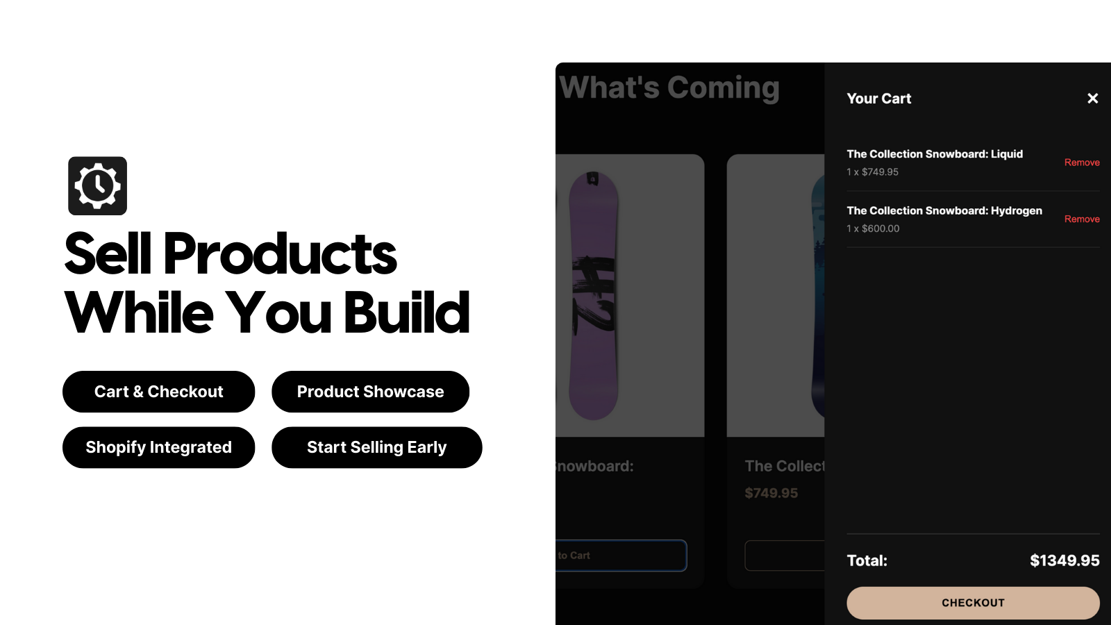 Featured products with cart and Shopify checkout